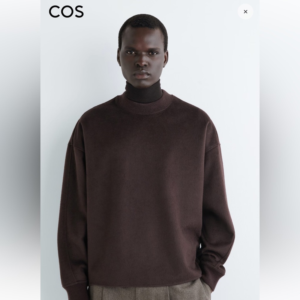 COS Oversized Merino-Wool Jersey Crewneck Sweater